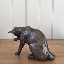 Load image into Gallery viewer, Muffin Cat Washing Bronze Frith Sculpture By Paul Jenkins