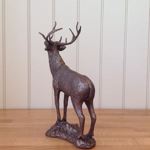 Stag Bolving Bronze Frith Sculpture By Thomas Meadows