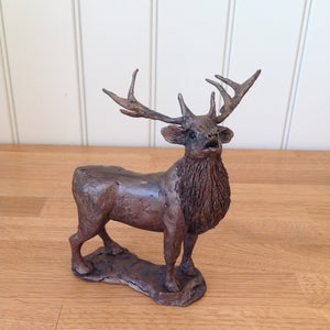 Stag Bolving Bronze Frith Sculpture By Thomas Meadows