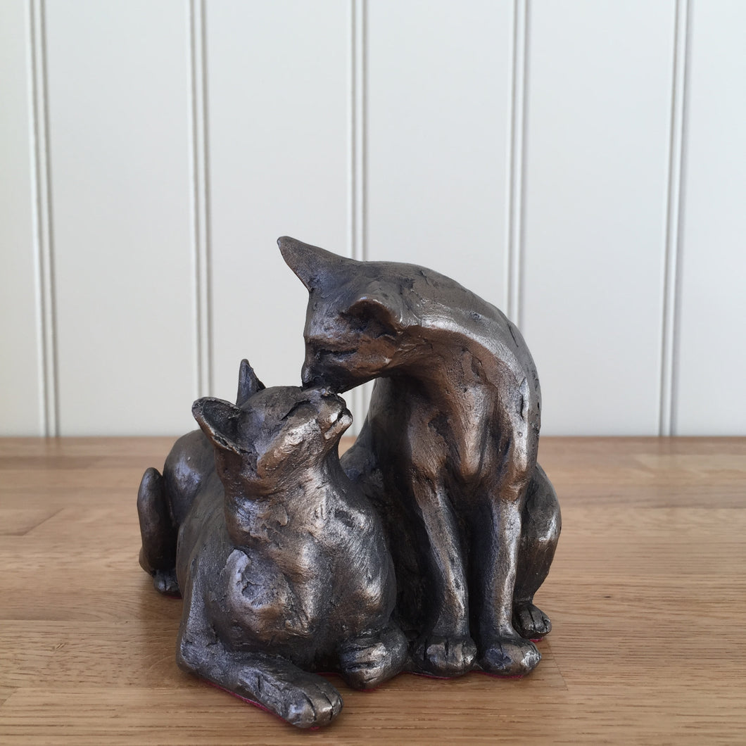 Felix & Oscar Bronze Frith Sculpture By Paul Jenkins