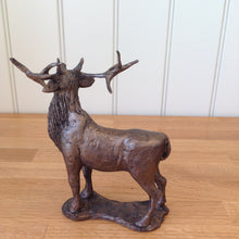 Load image into Gallery viewer, Stag Bolving Bronze Frith Sculpture By Thomas Meadows