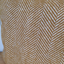 Load image into Gallery viewer, Tweedmill Fishbone Cushion - English Mustard Pure New Wool