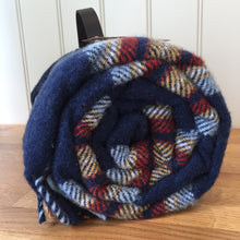 Load image into Gallery viewer, Tweedmill Polo Picnic Rug Pure New Wool Jubilee with Waterproof Backing and Leather Carry Strap - Jubilee/Navy